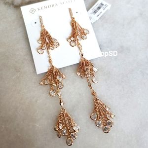 Kendra Scott Tallulah Shoulder Duster earrings 14K rose gold plate. BNWT